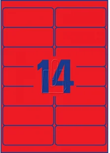 Avery Zweckform Etykiety odblaskowe czerwone 99.1 x 38.1mm 25 arkuszy Zweckform L7263R-25 - Etykiety samoprzylepne i bloki etykiet - miniaturka - grafika 3