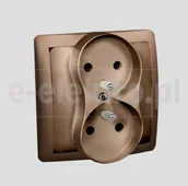 Gniazdka elektryczne - Kontakt Simon KONTAKT - S.A. Gniazdo wtyczkowe Podwójne z uziemieniem kompletne - miniaturka - grafika 1