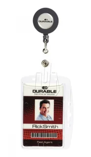 Durable Etui z mechanizmem ściągającym na 1 kartę 54 x 85mm 10 sztuk 8012-19 - Identyfikatory - miniaturka - grafika 3