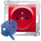 Wyłączniki światła i elektryczne - Kontakt Simon KONTAKT-SIMON Gniazdo DATA z kluczem uprawniającym . Kolor czerwony - miniaturka - grafika 1
