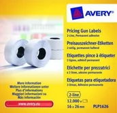 Cenówki - Avery Zweckform Etykiety cenowe w rolce do metkownicy dwurzędowej; trwałe; 1200 - miniaturka - grafika 1