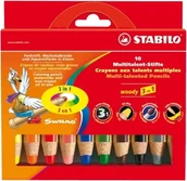 Flamastry - Stabilo KREDKI WOODY, PUDEŁKO 10 SZT. 880/10 - miniaturka - grafika 1