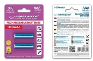 Esperanza 1000mAh 2 szt AAA Niebieskie EZA101B (EZA101B) - Baterie i akcesoria - miniaturka - grafika 2