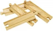 Pociągi dla dzieci - Bigjigs Toys Medium Straights - elementy do kolejki BJT101 - miniaturka - grafika 1