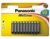 Baterie i akcesoria - Panasonic Baterie alkaliczne ALKALINE POWER AAA R03 ALKALINE POWER BLISTR 10 szt - miniaturka - grafika 1