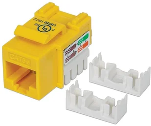 Intellinet 210133 Moduł Keystone RJ45 UTP Cat5e, Punch-Down, żółty 210133 - Panele krosownicze - miniaturka - grafika 2