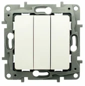 Gniazdka elektryczne - Berker Legrand Niloe potrójny biały - miniaturka - grafika 1