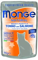 Mokra karma dla kotów - Monge Saszetka Tuńczyk I Łosoś W Galarecie 80G - miniaturka - grafika 1