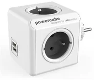 Przedłużacze i rozgałęźniki - Powercube Adapter Original USB 4x zásuvka 2x USB Szara/Biała - miniaturka - grafika 1