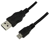 Kable USB - LogiLink cu0034 kabel USB, USB 2.0, na Micro BM, czarny, 1,8 m - miniaturka - grafika 1