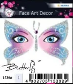 Przybory szkolne - NAKLEJKI DO ZDOBIENIA TWARZY MOTYL 15308 - miniaturka - grafika 1