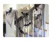 Stroje karnawałowe - AMSCAN Gaza czarna z nietoperzami na halloween - 61 x 457 cm - 1 kpl. - miniaturka - grafika 1