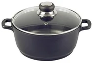 Garnki - Krüger Delta garnek ze szklaną pokrywką, czarny, 24 cm 22024D - miniaturka - grafika 1