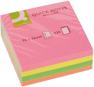 Q-Connect Karteczki samop. 76x76 320K NEON KF01348 - Etykiety samoprzylepne i bloki etykiet - miniaturka - grafika 2