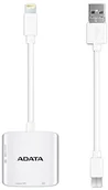 Czytniki kart pamięci - ADATA ai910 MFI certyfikowane 3 trójdrożny przenieść na Lightning Card Reader z dwóch gniazd SD/microSD miejsca na iOS iPad, iPhone, Mac i PC  biały ALRAI910CWH - miniaturka - grafika 1