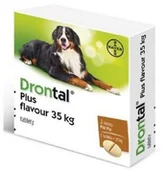 Artykuły przeciw pasożytom - Bayer Drontal Plus Flavour preparat przeciwpasożytniczy dla psów 2tab 1 tab na 35kg - miniaturka - grafika 1