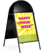 Systemy ekspozycyjne i znaki informacyjne - AJ Czarny stojak reklamowy potykacz 258252 - miniaturka - grafika 1