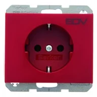 Gniazdka elektryczne - Hager Polo K.1/K.5 Gniazdo SCHUKO z nadrukiem EDV czerwone 47157115 0001-00000-25410 [4349203] - miniaturka - grafika 1
