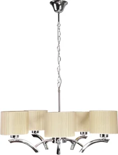 Candellux Salonowy Żyrandol abażurowy LAMPA nowoczesna OPRAWA wisząca DRAGA 35-04222 Chrom ecru - Lampy sufitowe - miniaturka - grafika 3
