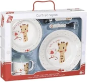 Zestawy naczyń dla dzieci - Vulli Komplet naczyń i sztućców żyrafa Sophie z melaminy z motywem ptaka Kiwi 460 - miniaturka - grafika 1