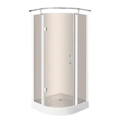 Kabiny prysznicowe - Novoterm Kerra Neptun Brown 90x90 profil chrom + brodzik - miniaturka - grafika 1