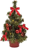 Choinki - Unbekannt III 8582154 sztuczna choinka z 10 lampkami LED (światło białe ciepło) i czerwonymi dekoracjami, zasilanie na baterie YH790A/14R - miniaturka - grafika 1