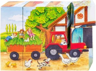 Goki klocki sześcienne Farma - Klocki - miniaturka - grafika 2