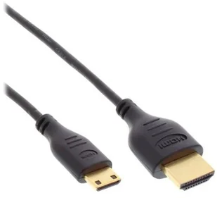 InLine 4K - UltraHD - Kabel Superslim Mini HDMI A na C czarny - 1m 17501C - Kable - miniaturka - grafika 2