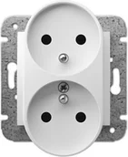 Gniazdka elektryczne - Elektro-Plast Gniazdo 2x2P+Z modułowe - , Carla 1743-11 - miniaturka - grafika 1