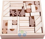 Klocki - B&B KLOCKI DREWNIANE W SKRZYNCE 92 ELEMENTY NATURALNE - miniaturka - grafika 1