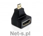 Adaptery i przejściówki - Delock Adapter HDMI-D micro M 19pin -> HDMI F kątowy (65270) - miniaturka - grafika 1