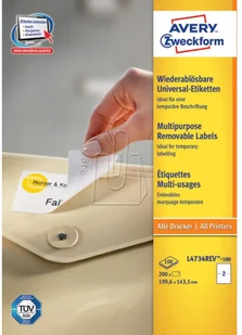 Avery Zweckform Etykiety usuwalne Zweckform 99,1 x 42,3mm 100 ark./op. L4743 REV-100 - Etykiety samoprzylepne i bloki etykiet - miniaturka - grafika 2