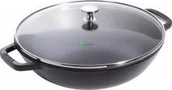 Woki - Staub Wok Średni z Pokrywką Szklaną 30cm Czarny 40511-344-0 - miniaturka - grafika 1