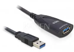 Delock przedłużacz aktywny USB 3.0 AM-AF5 m, czarny 83089 - Kable - miniaturka - grafika 3