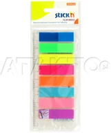 Zakładki indeksujące - Stickn Zakładki indeksujące 12x45/25 8kol neon+linijka HO5077 - miniaturka - grafika 1