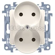 Gniazdka elektryczne - Kontakt Simon Gniazdo wtyczkowe bez uziemieniem podwójne (moduł) 16A, 250V~, zac - miniaturka - grafika 1