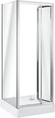 Kabiny prysznicowe - Novoterm Kerra Tarsja 80 80x80 profil chrom szkło transparentne + brodzik - miniaturka - grafika 1