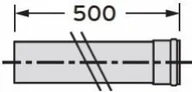 Kominy i akcesoria - Vaillant rura 500 mm fi 80 rura do Komina PP kod 303252 - miniaturka - grafika 1