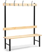 Meble do szkół i przedszkoli - AJ Wieszak z ławką sosnową o długości 1500mm 25028 - miniaturka - grafika 1