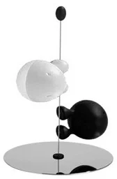 Alessi LILIPUT Zestaw solniczka i pieprzniczka ze stali nierdzewnej i żywicy biały ASG02 BW - Akcesoria i części AGD - miniaturka - grafika 2