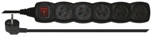 Emos Przedłużacz 5 gniazdowy z uziemieniem i wyłącznikiem 3m Czarny PC1513 - Przedłużacze i rozgałęźniki - miniaturka - grafika 2