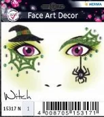 Przybory szkolne - NAKLEJKI DO ZDOBIENIA TWARZY CZAROWNICA 15317 - miniaturka - grafika 1
