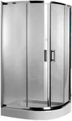 Kabiny prysznicowe - Omnires Health 80x90 lewa profil chrom błyszczący szkło transparentne JK2808/09 L LC2 TR - miniaturka - grafika 1