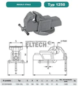 Imadła i ściski - Bison-bial L Imadło ślusarskie 1250-125L stałe (642212501605) - miniaturka - grafika 1