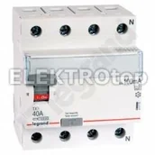 Bezpieczniki elektryczne - Legrand WYŁĄCZNIK RÓŻNICOWOPRĄDOWY P 304 4P 40A 100MA TYP A SERII TX3, 411775 - miniaturka - grafika 1