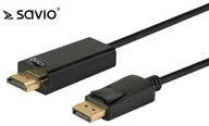 Kable - SAVIO KABEL1.5 m DISPLAYPORT MĘSKIE - HDMI A MĘSKIE CL-56 - miniaturka - grafika 1