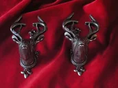 Repliki - broń - Hiszpania SREBRNE MYŚLIWSKIE WIESZAKI DO PREZENTACJI REPLIK - miniaturka - grafika 1