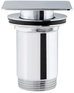 OMNIRES Korek klik-klak umywalkowy kwadratowy płaski Gwint: 1 1/4" CHROM Q706CR - Korki do umywalek - miniaturka - grafika 3