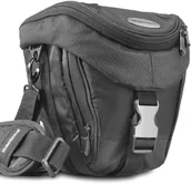 Akcesoria fotograficzne - Mantona uniwersalna torba na aparat fotograficzny (z szybkim dostępem do zawartości, ochroną przed kurzem, paskiem na ramię i kieszeniami, do lustrzanek cyfrowych i aparatów systemowych), kolor: czarn 17939 - miniaturka - grafika 1