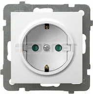 Gniazdka elektryczne - Ospel Gniazdo Pojedyncze z uziemieniem SCHUKO, z przesłonami - As GP-1GSP/M/00 - miniaturka - grafika 1